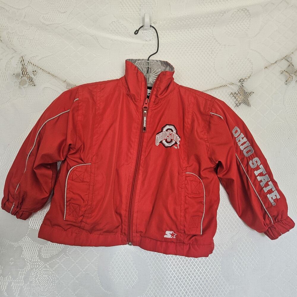 Starter Ohio State Buckeyes Toddler 3T Full Zip Jacket Red Vintage 90s Blokette
